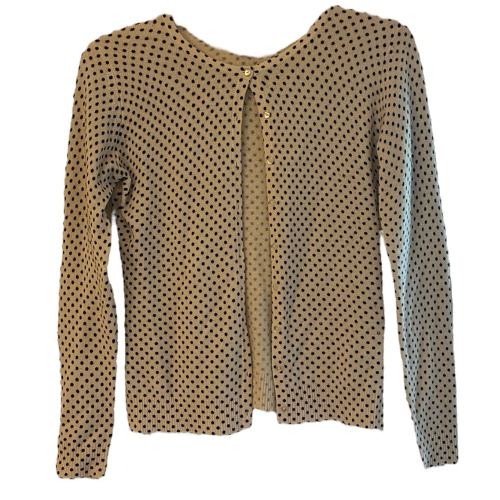 Peck & Peck Cashmere polkadot button down cardigan sweater size s